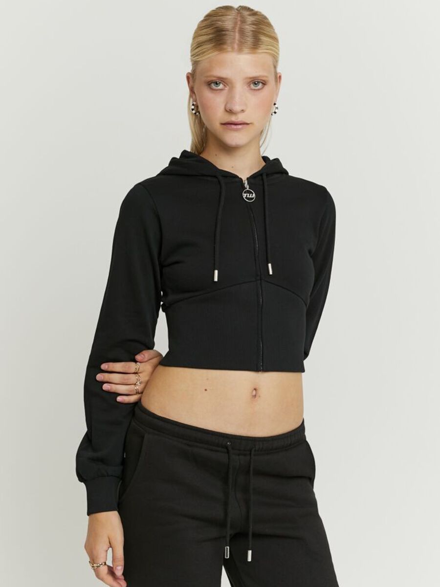 Felpa in misto cotone nera regular fit_0