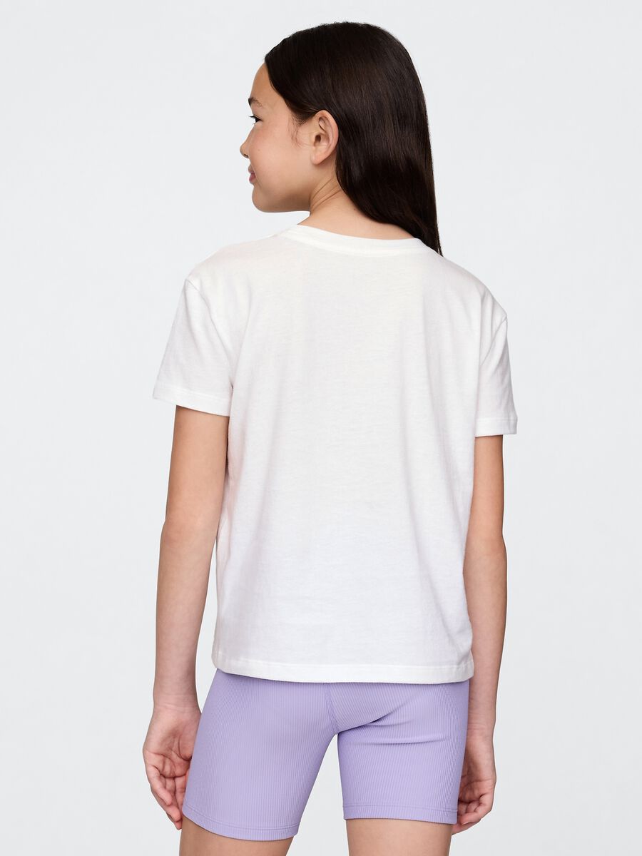 White T-shirt with tropical print_1