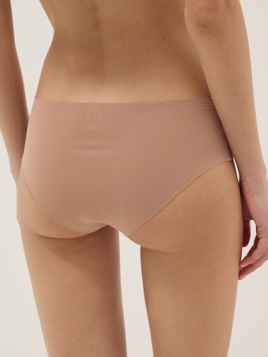 Slip comodi in cotone organico elasticizzato beige regular fit_3