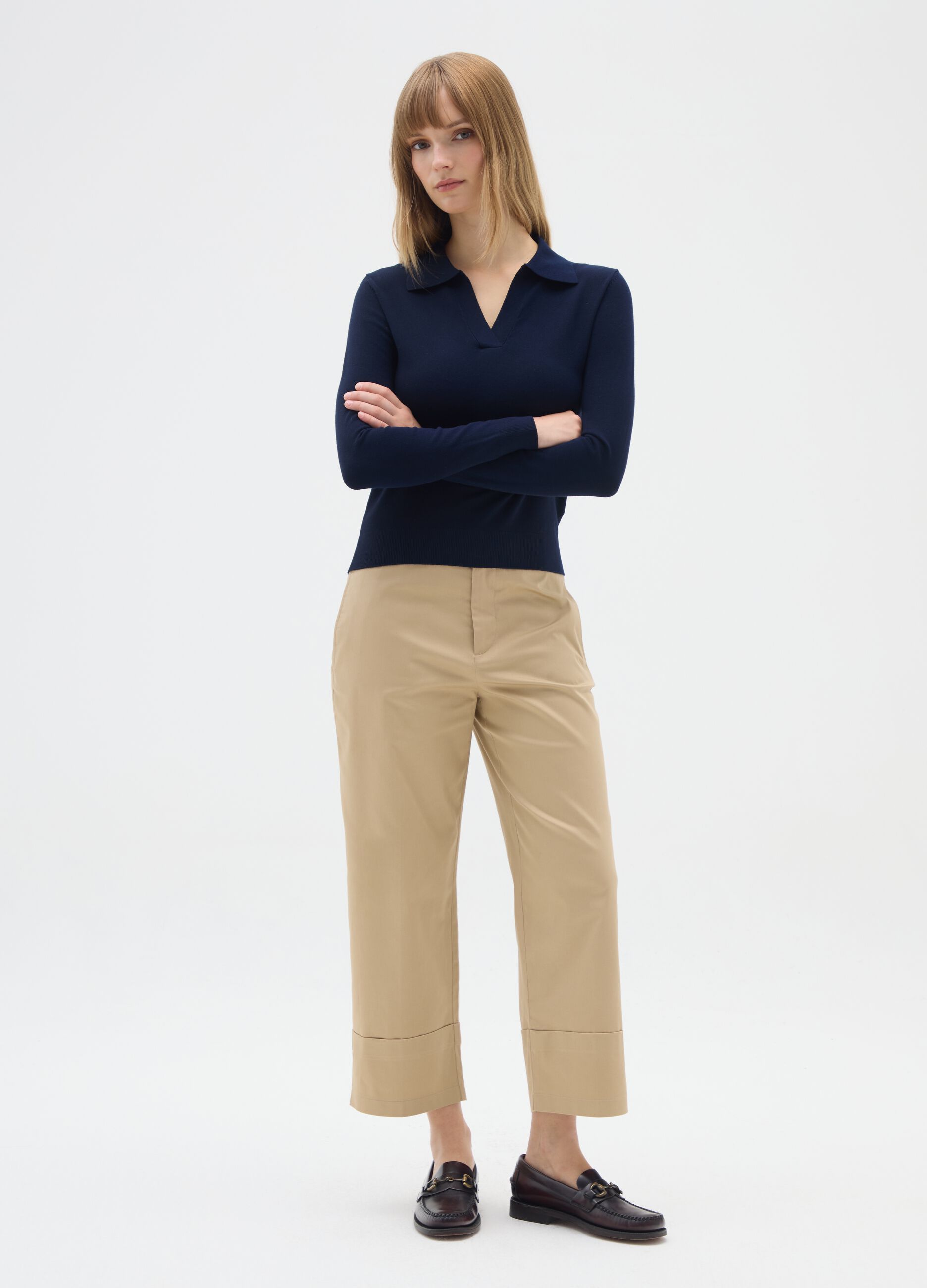 Blue Polo Neck Sweater