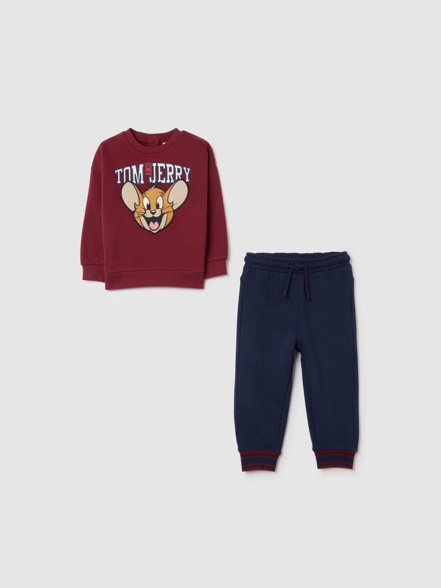 Completo da bambino in puro cotone rosso regular fit_0