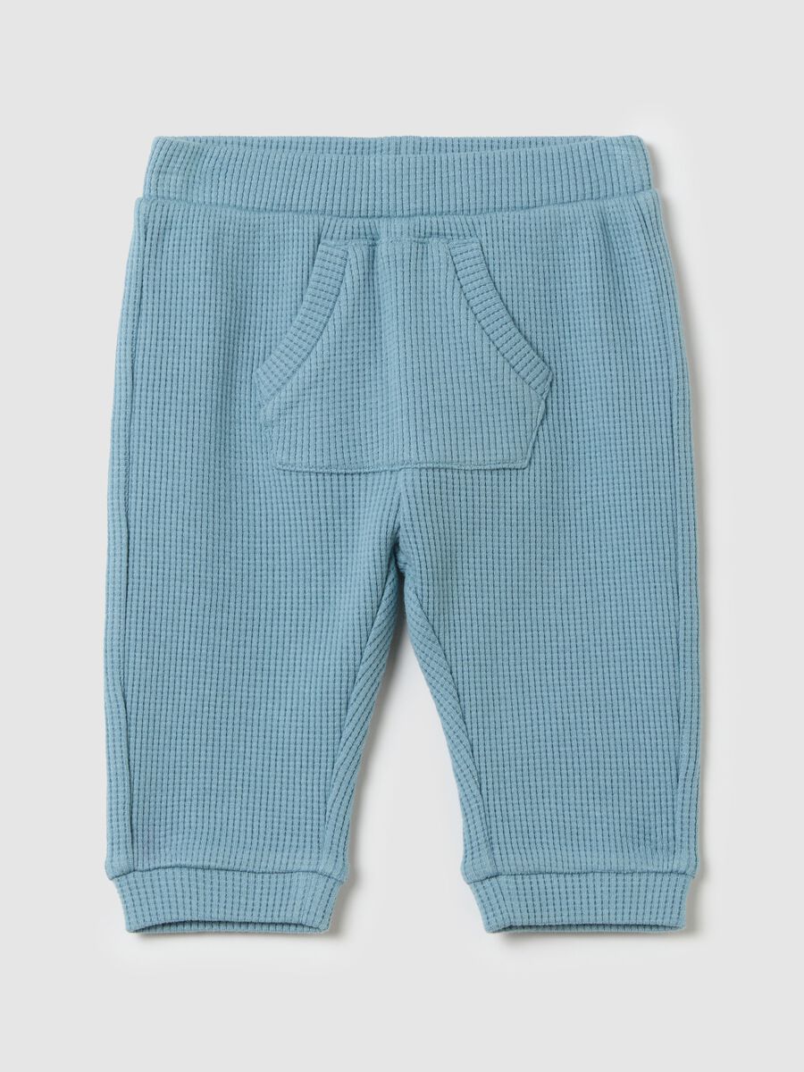 Cotton joggers with waffle weave_0