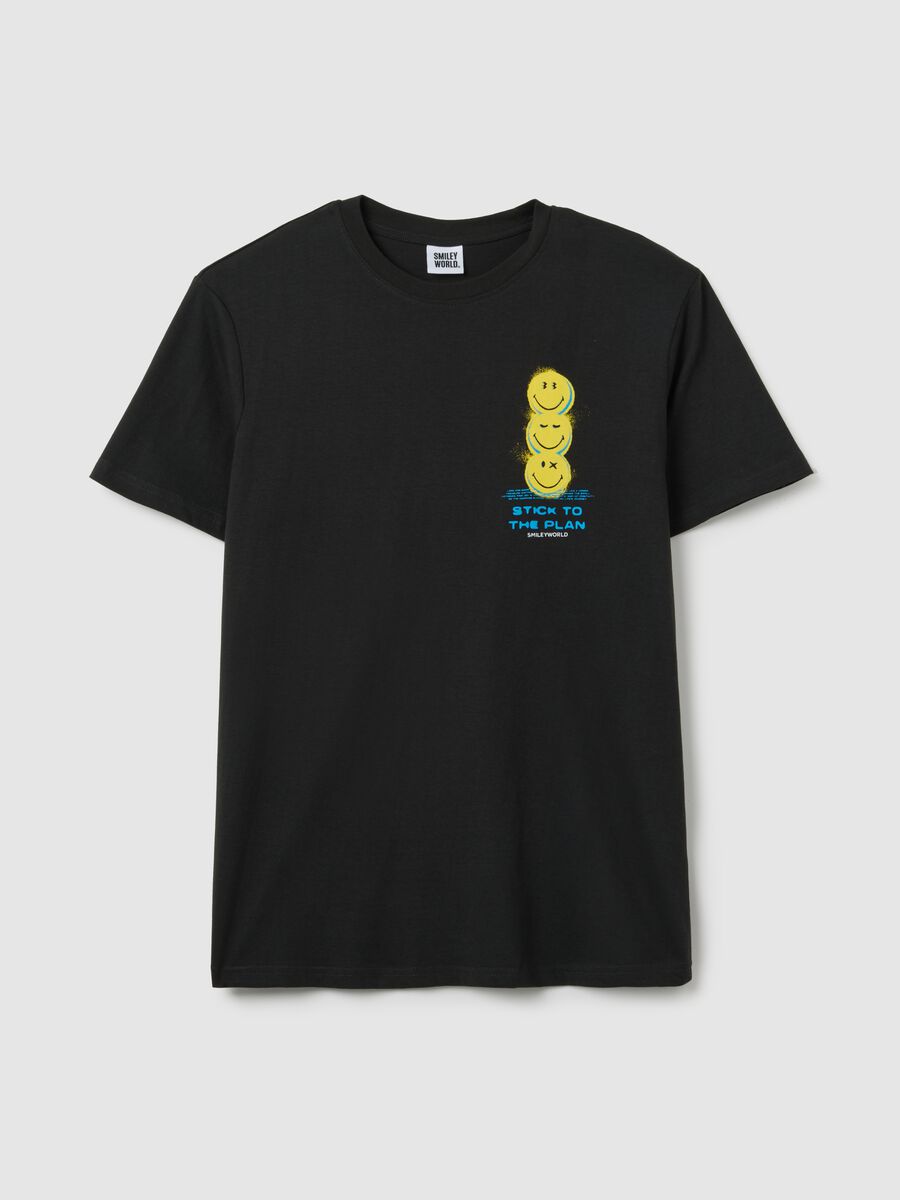 Men's regular fit black pure cotton T-shirt with print_0