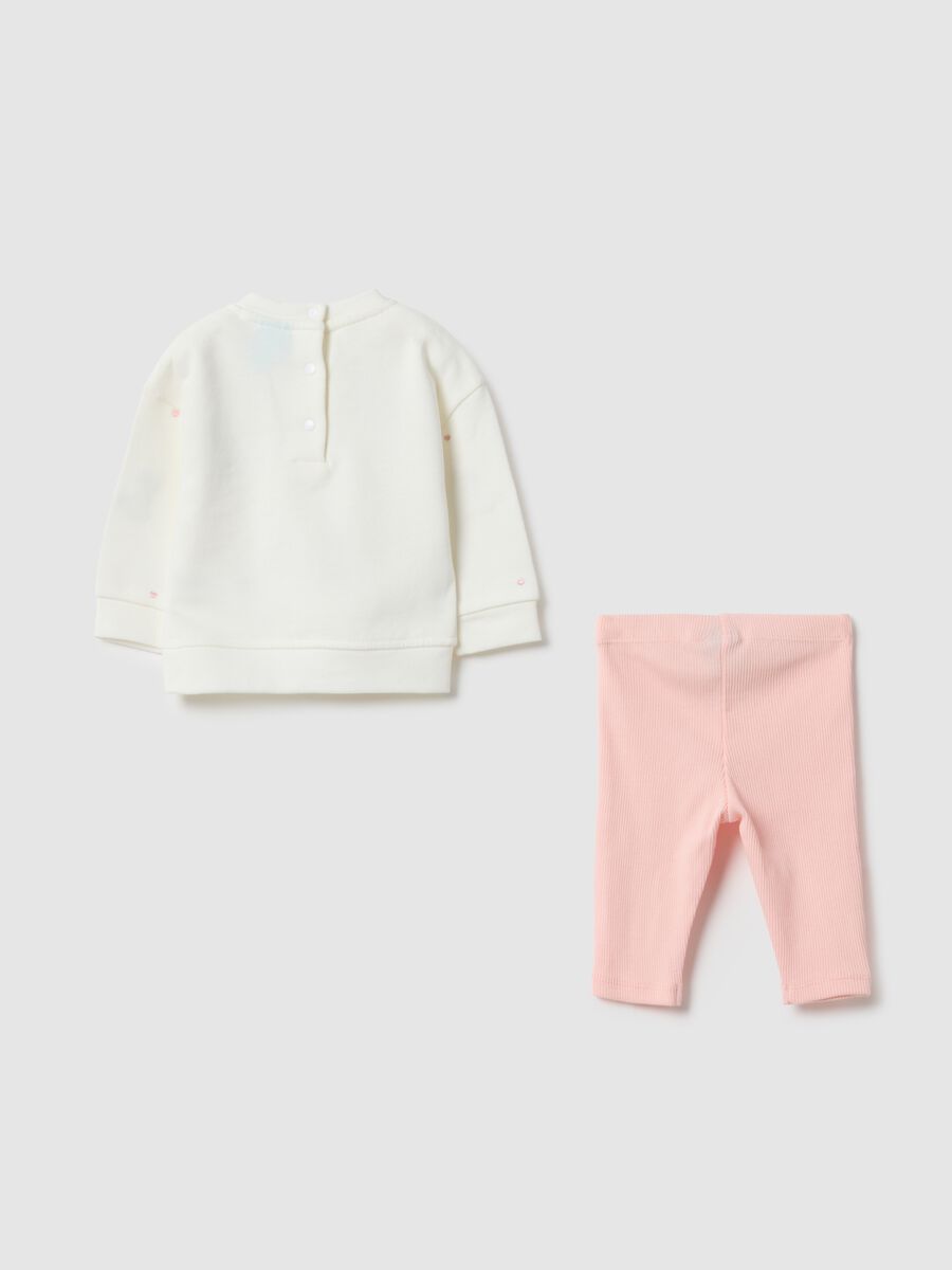 Multicolour baby girl's pure cotton tracksuit set with print_1