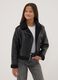 Black aviator-style jacket with diagonal zip_1