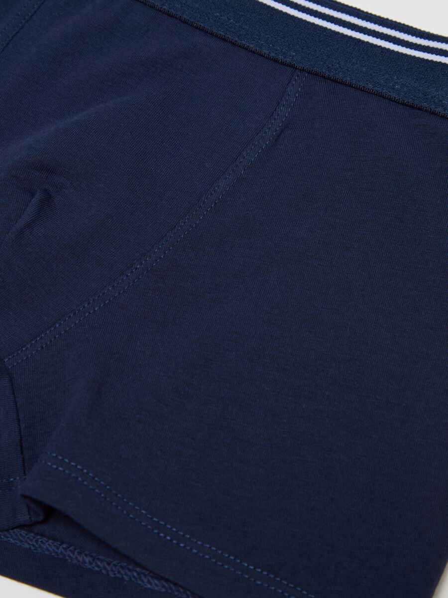 Boxer in cotone stretch con dettaglio a righe_3