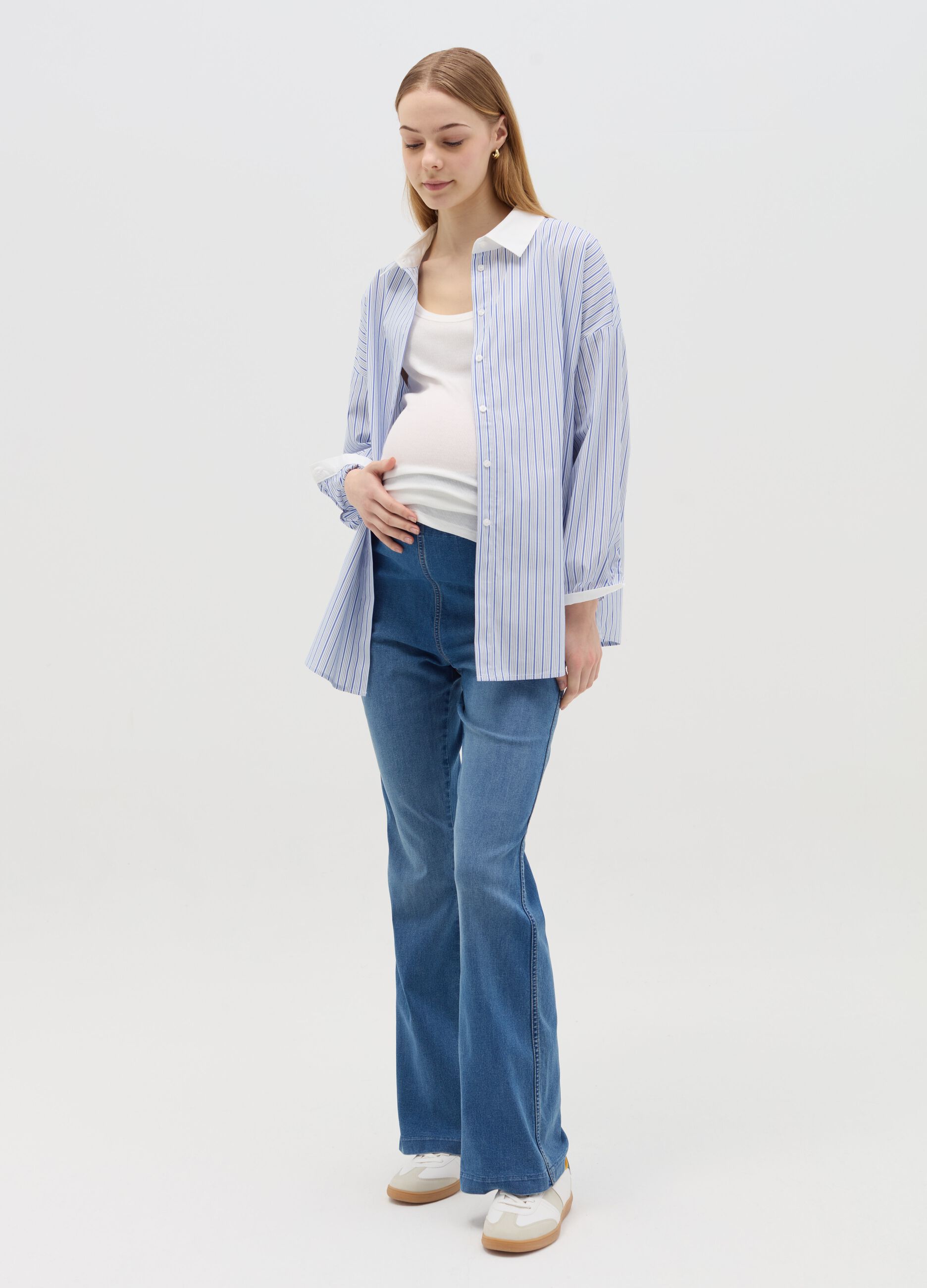 Striped maternity shirt