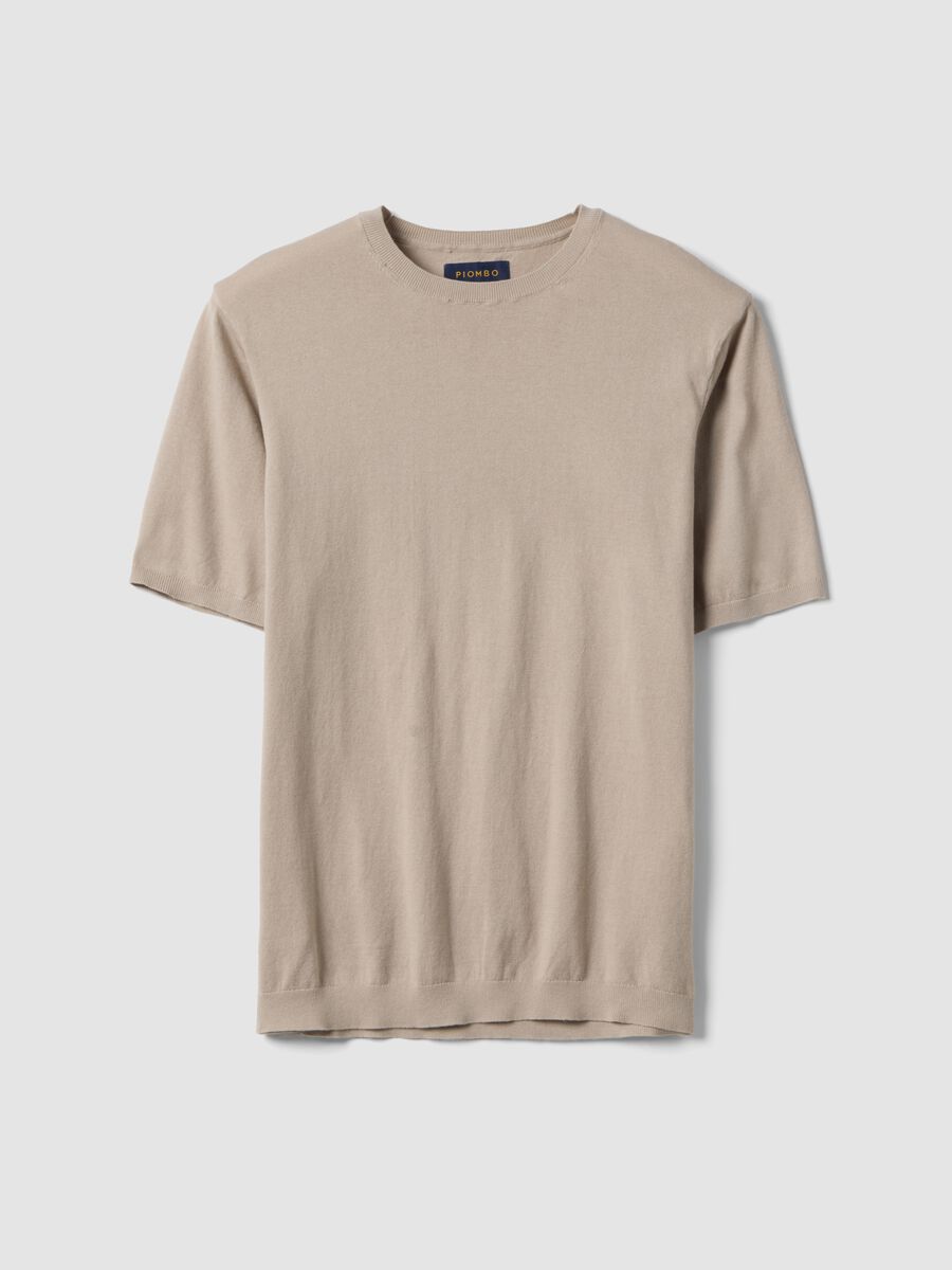 T-shirt a maniche corte in misto cotone, lino e seta beige regular fit_4