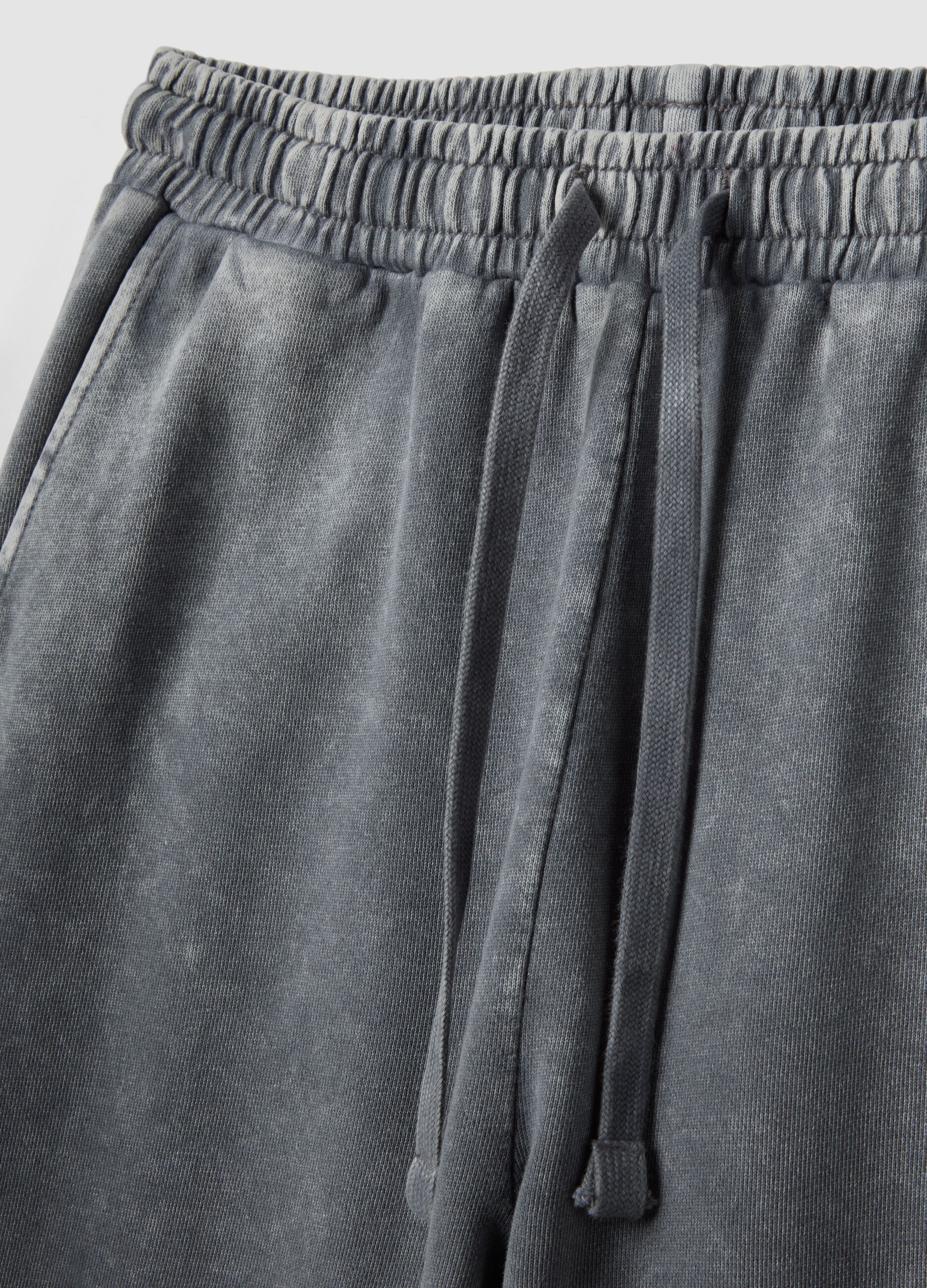 Grey wide leg pure cotton jogger trousers