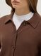 Brown cardigan with polo collar in pure cotton, regular fit_3