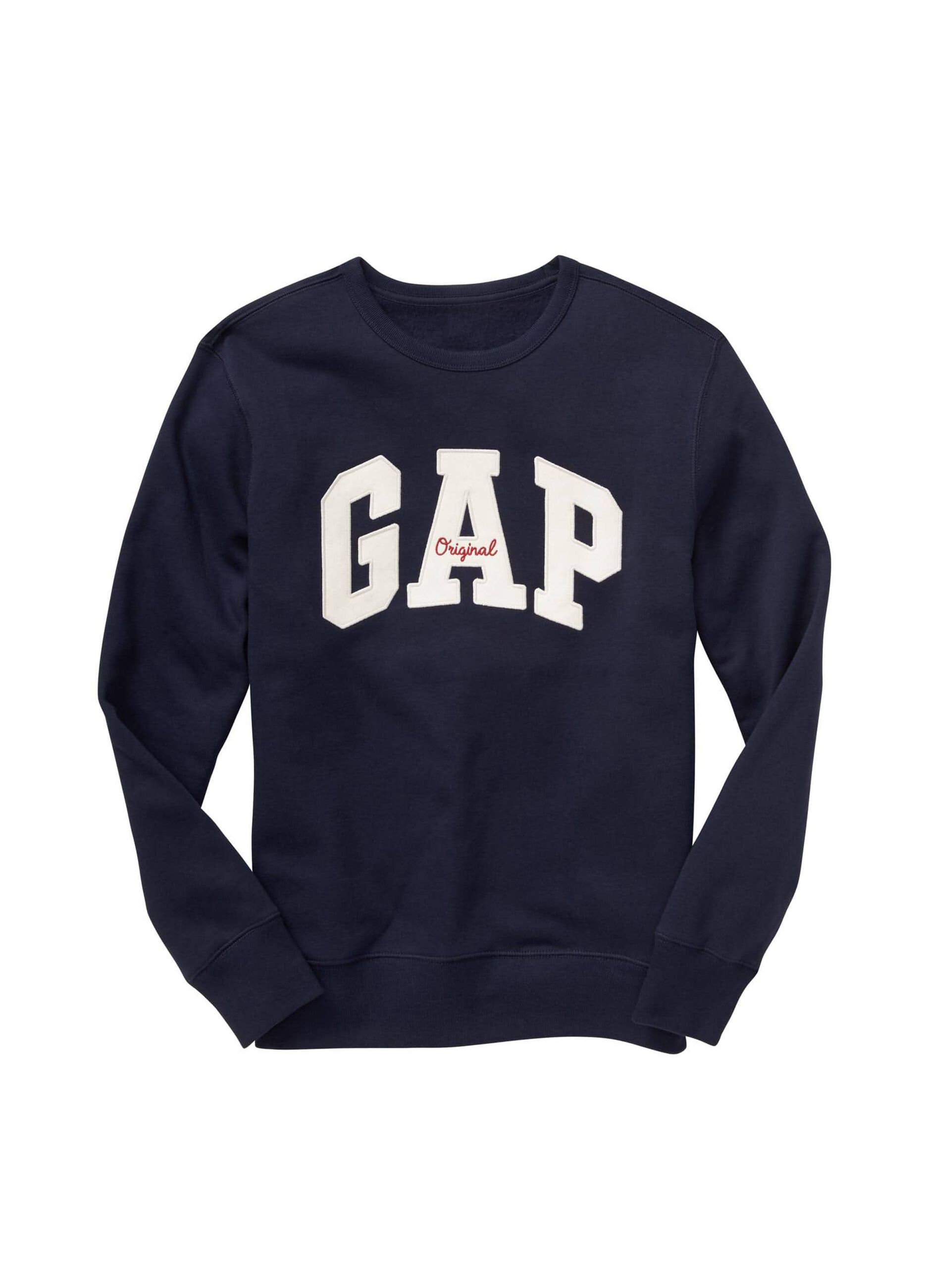 Round-neck sweatshirt with logo patch and embroidery