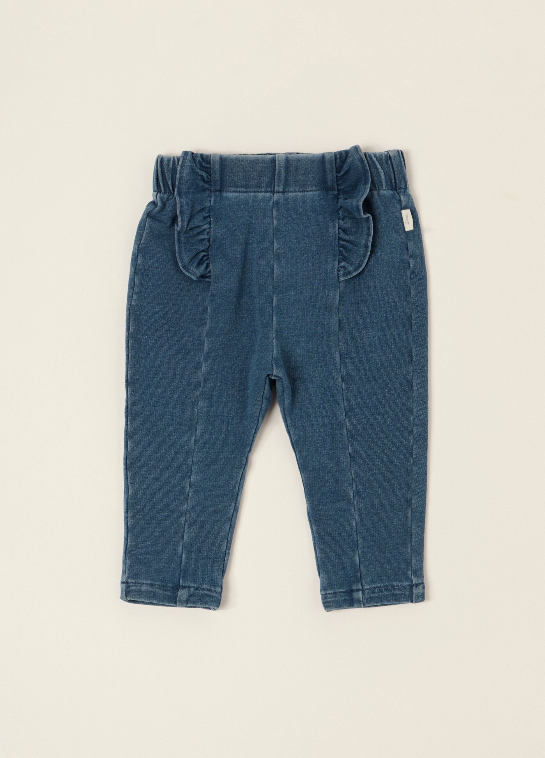 Baby girls&rsquo; blue stretch-cotton slim-fit denim jeans