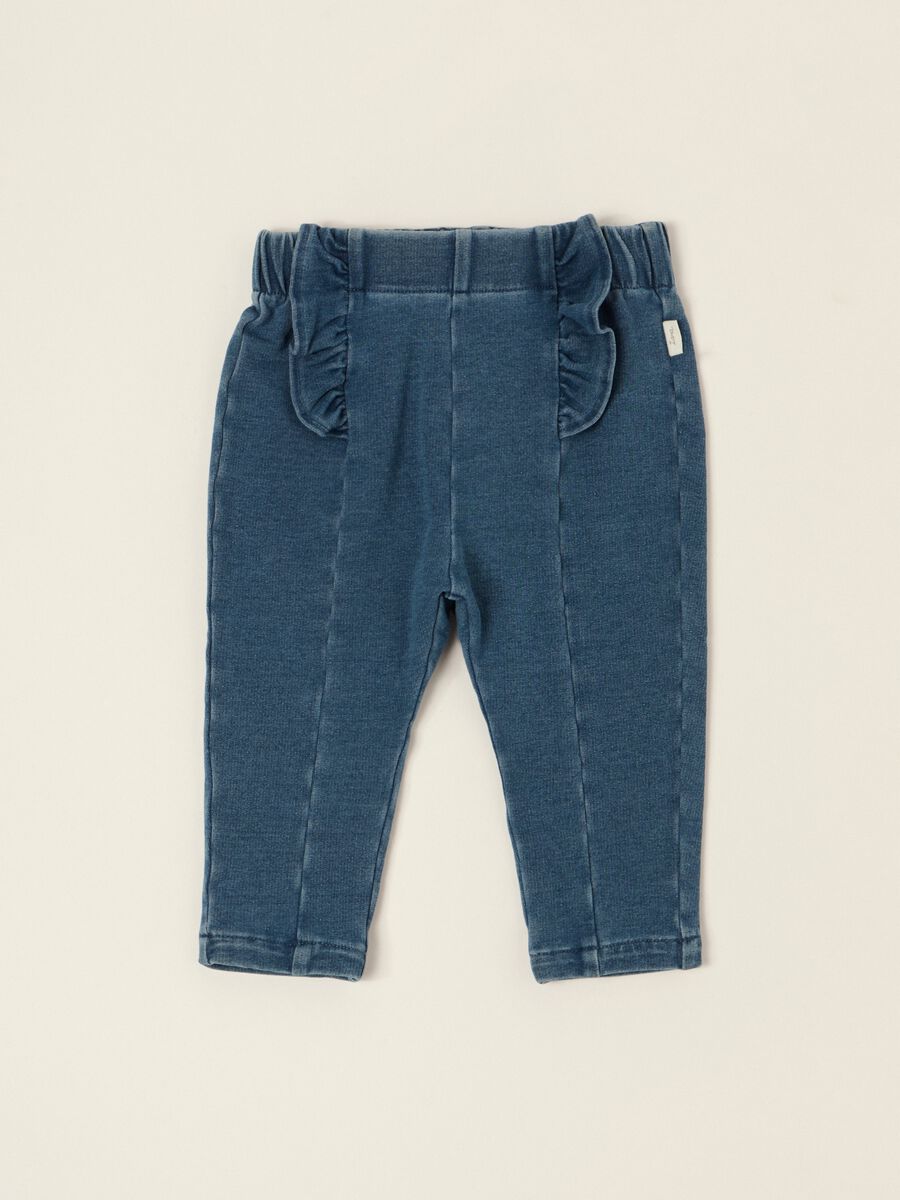 Baby girls&rsquo; blue stretch-cotton slim-fit denim jeans_0