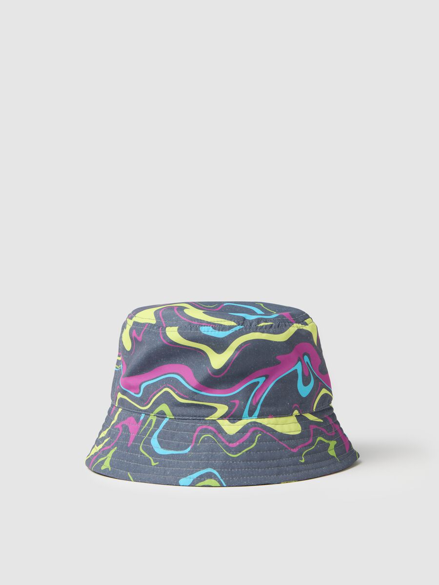Men's Multicolor Bucket Hat with Abstract Print_1