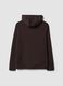 Brown stretch viscose and modal hoodie with crew neck_2