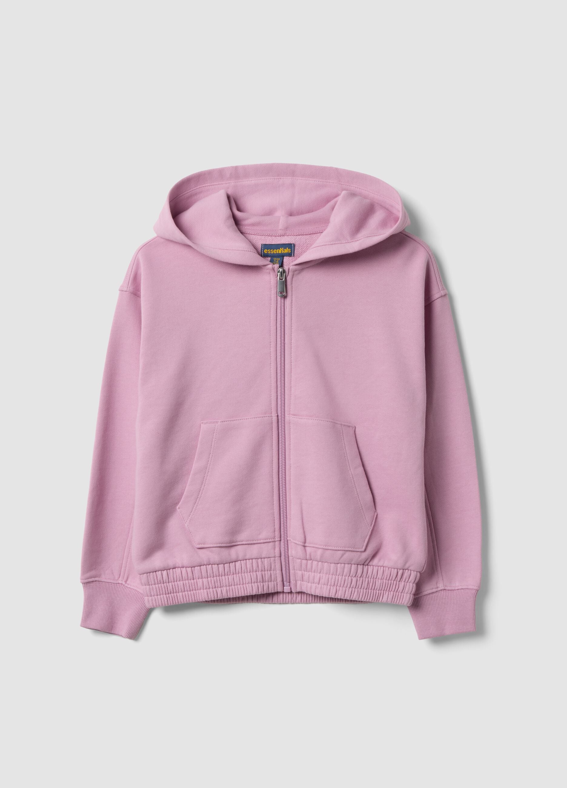 Pink pure cotton hooded sweatshirt
