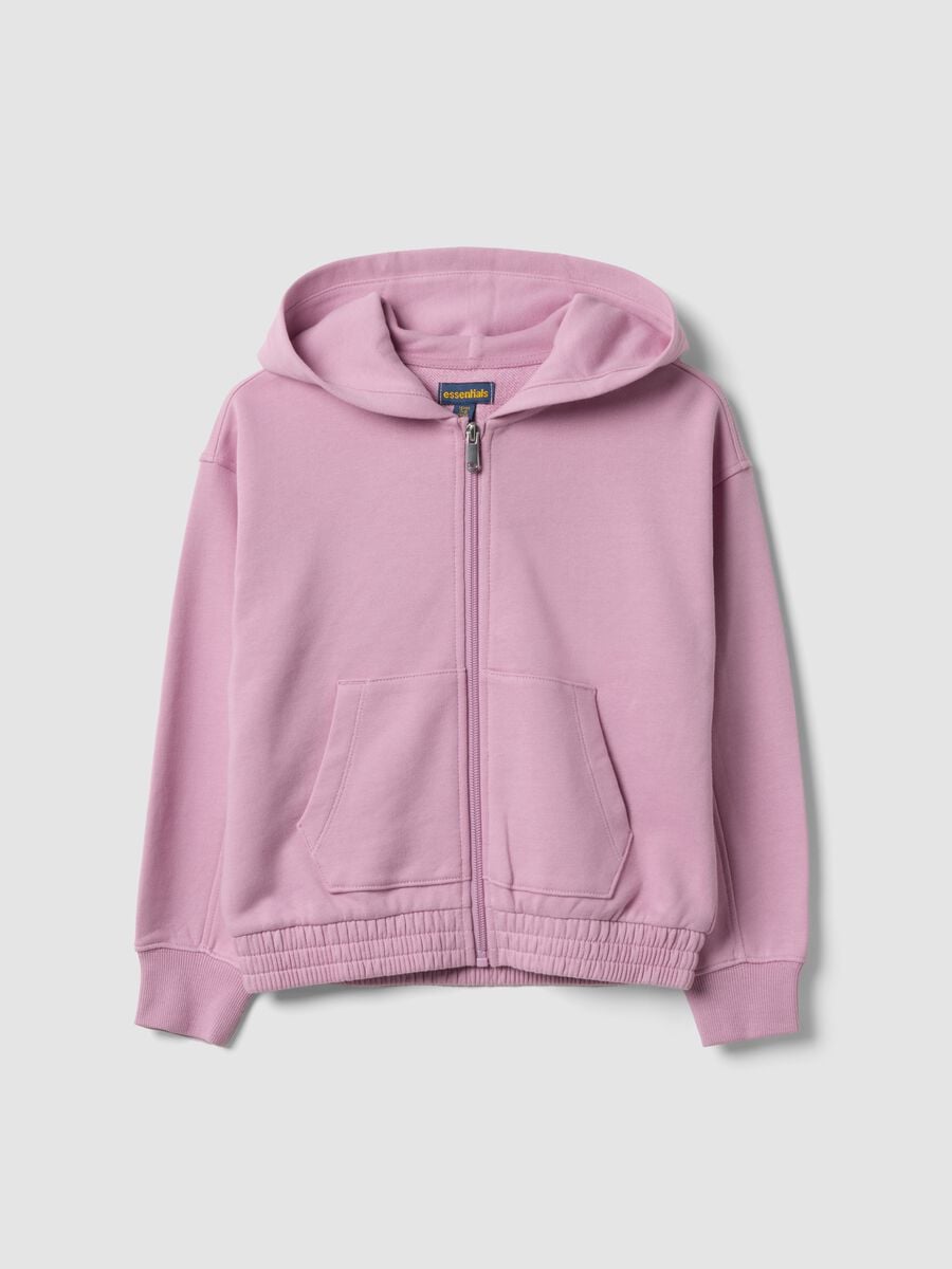 Pink pure cotton hooded sweatshirt_0