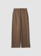 Brown regular-fit formal trousers in stretch viscose_0