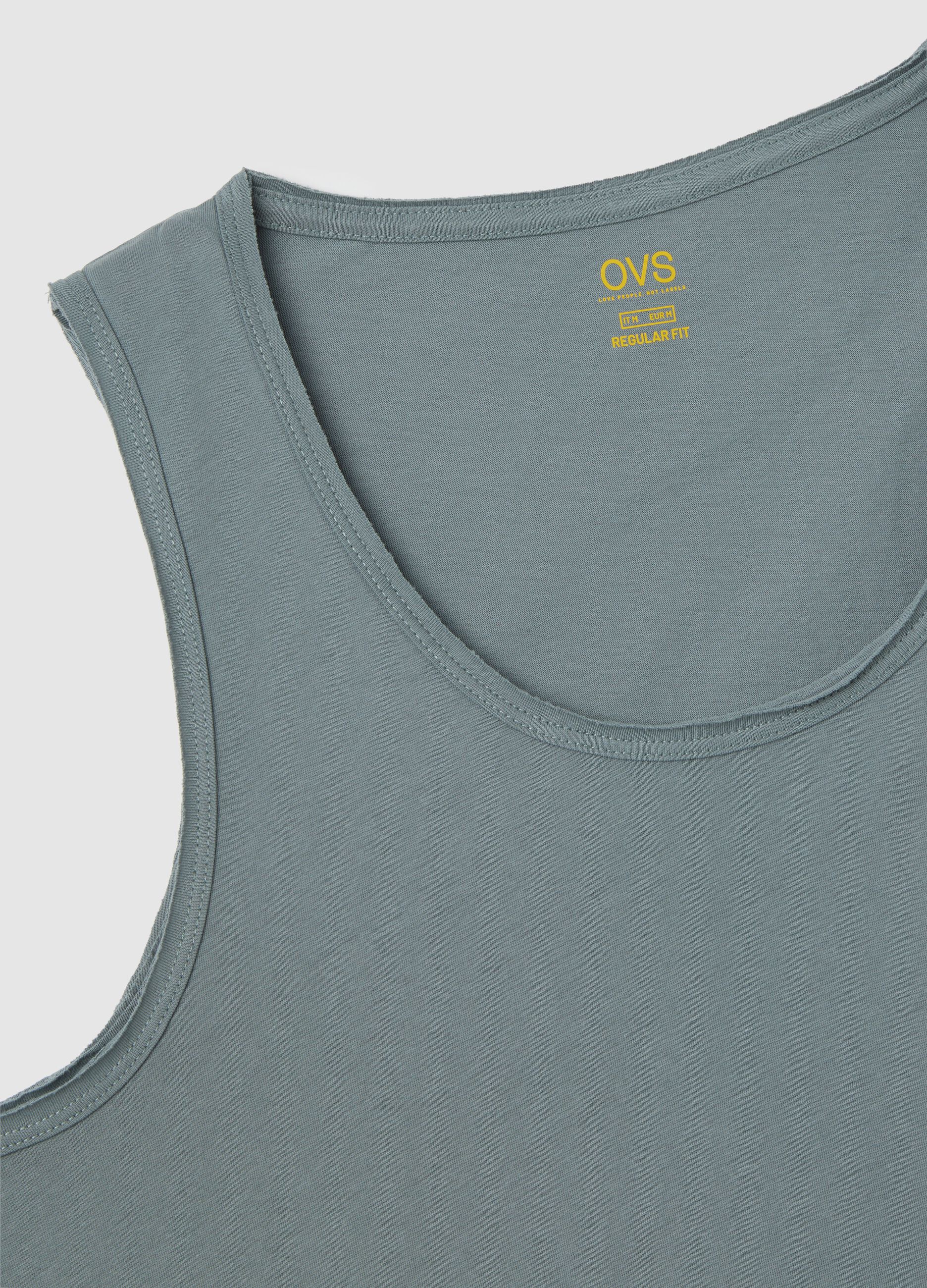 Canottiera da uomo in puro cotone verde regular fit