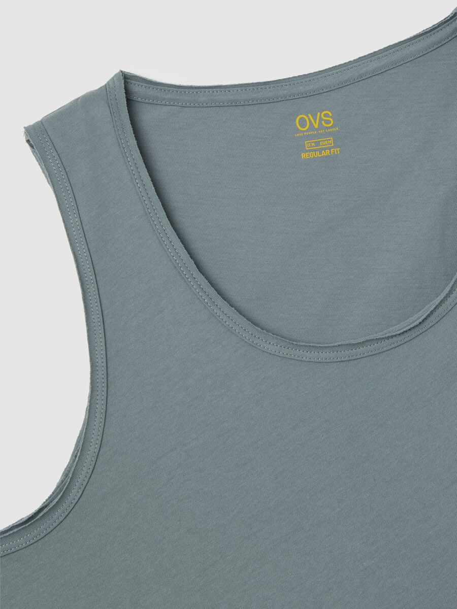 Men's green pure cotton vest regular fit_5