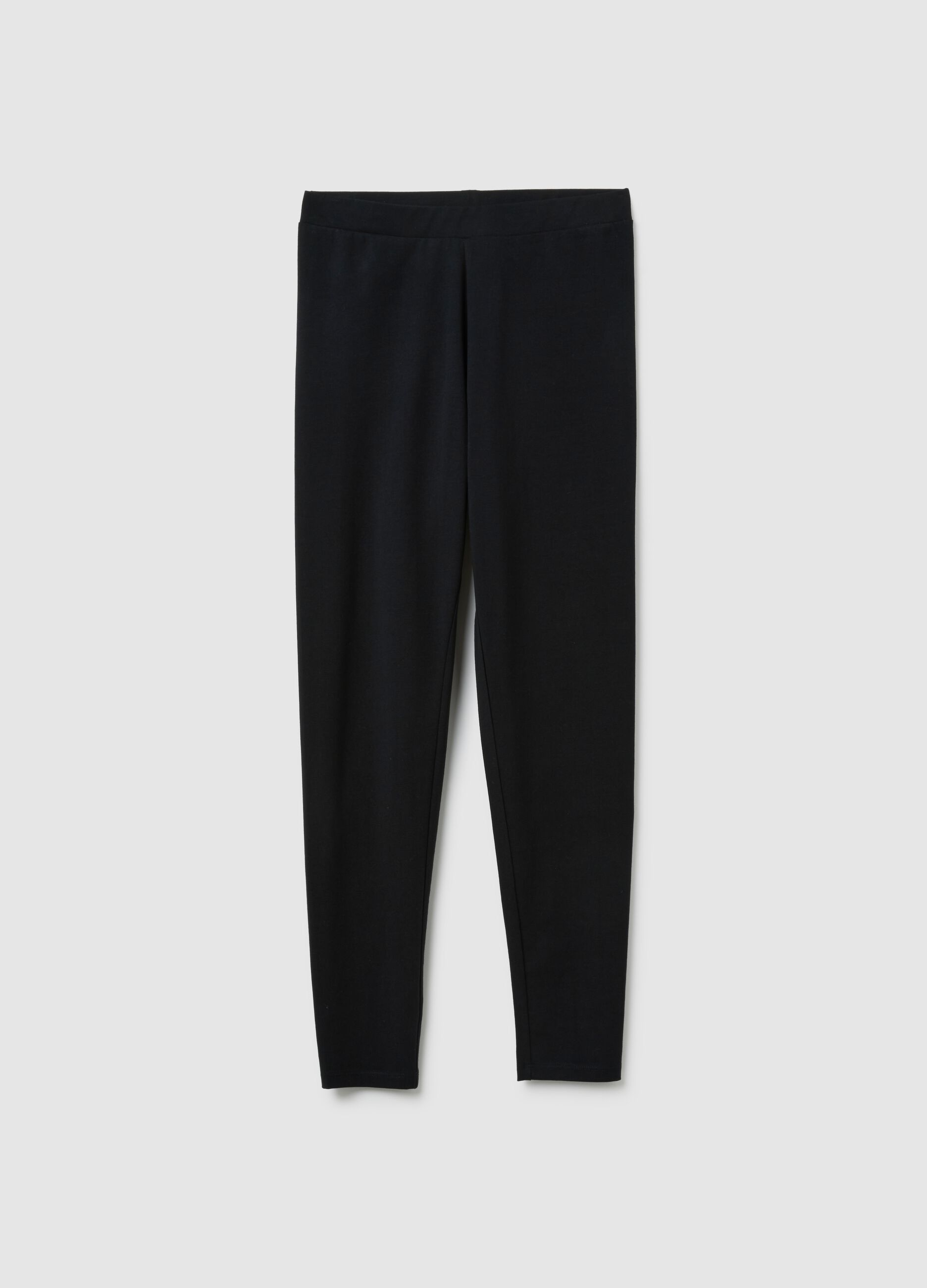 Black Stretch Cotton Skinny Leggings