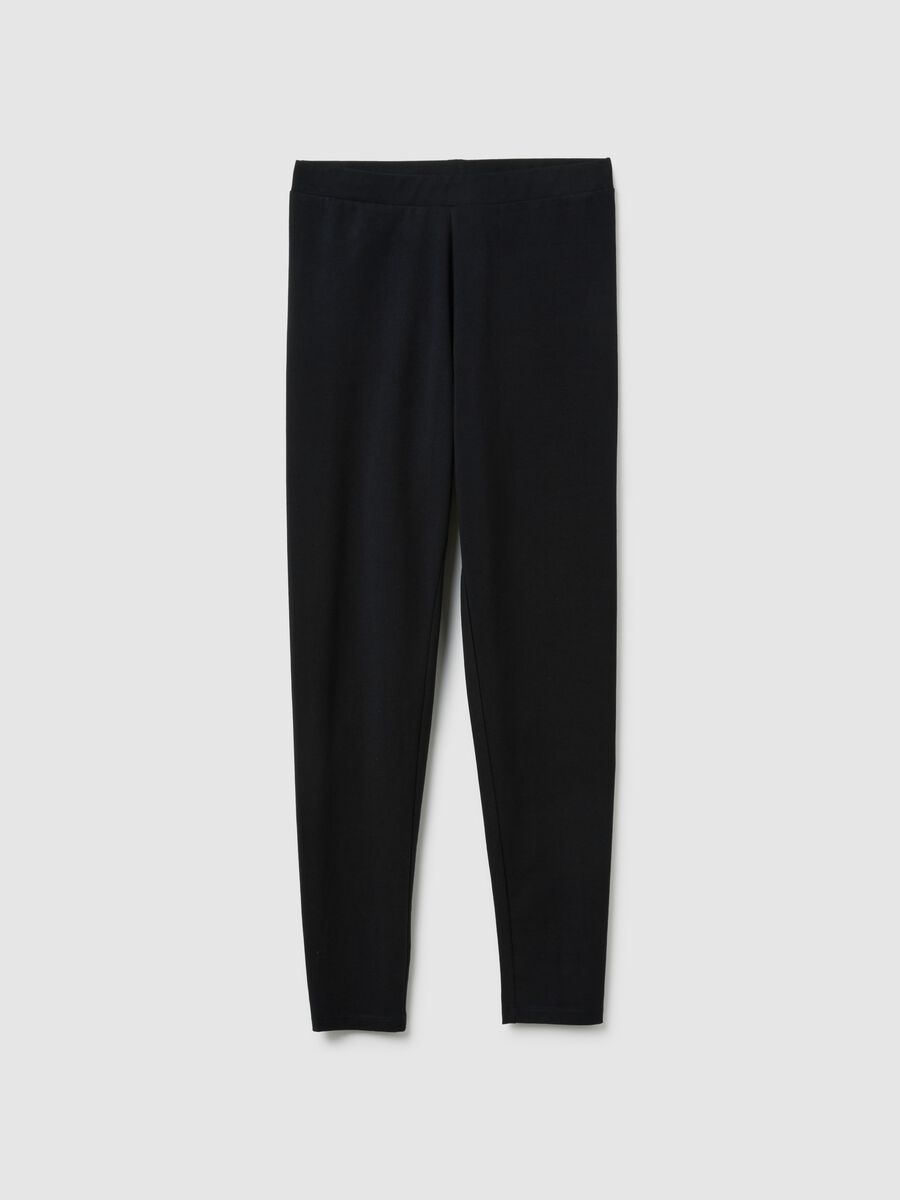 Leggings in cotone elasticizzato nero skinny_4