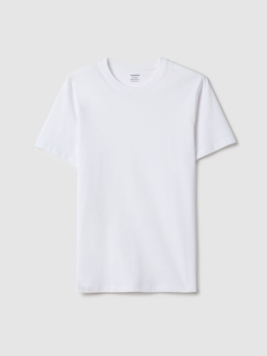 White pure cotton regular fit T-shirt_4