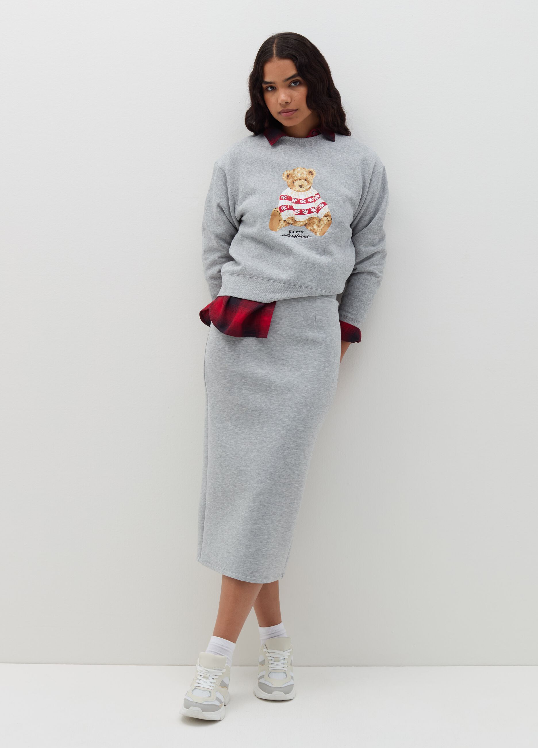 Christmas sweatshirt with round neck