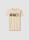 Beige pure cotton short-sleeve T-shirt_3