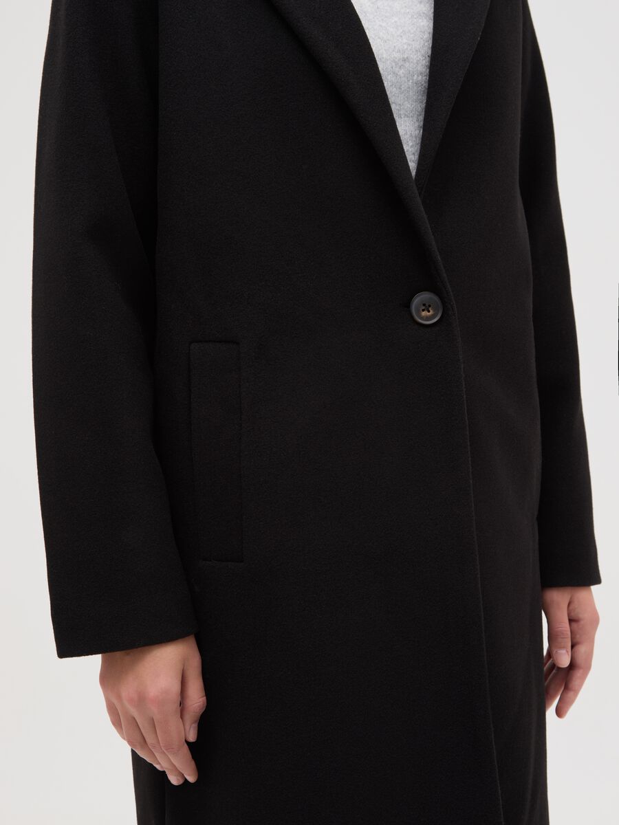 Cappotto monopetto nero regular fit_3