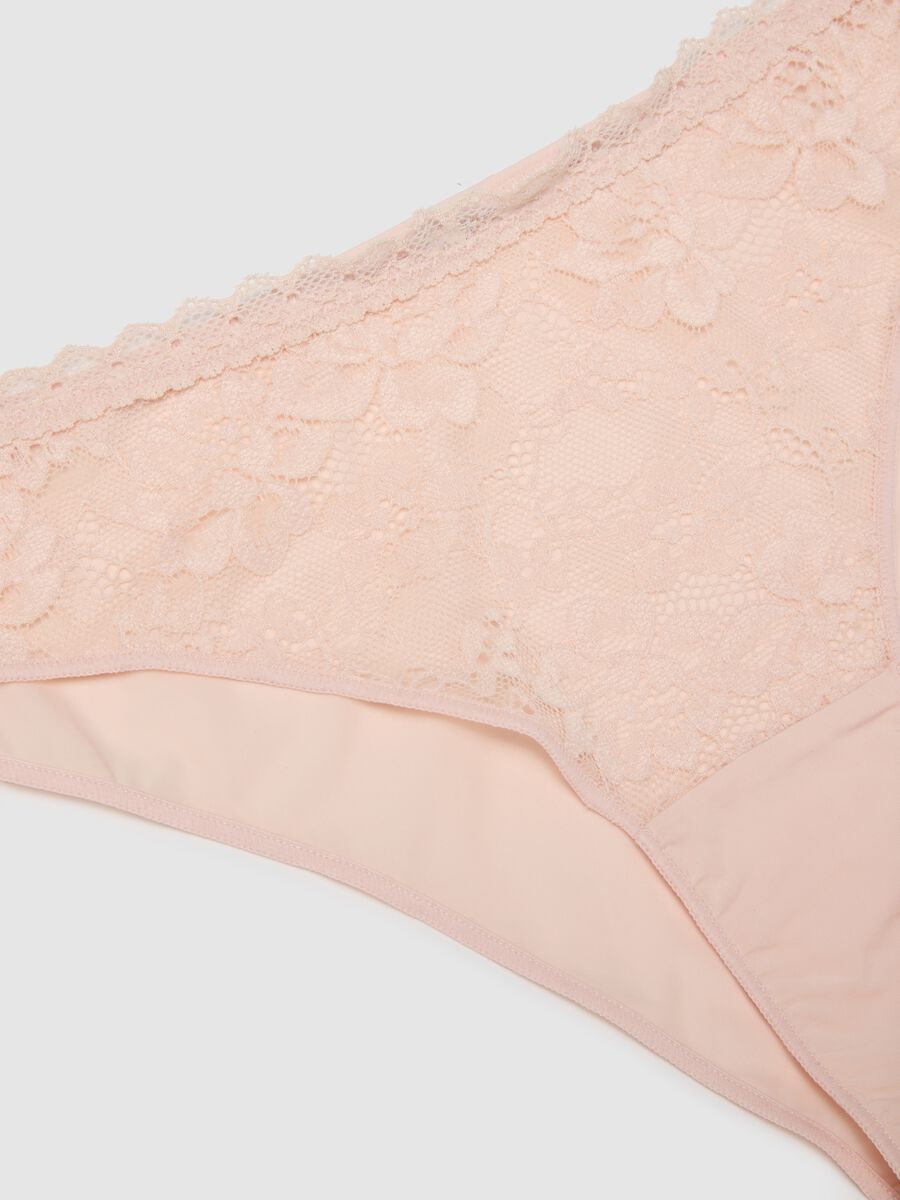 Pink floral lace briefs regular fit_5