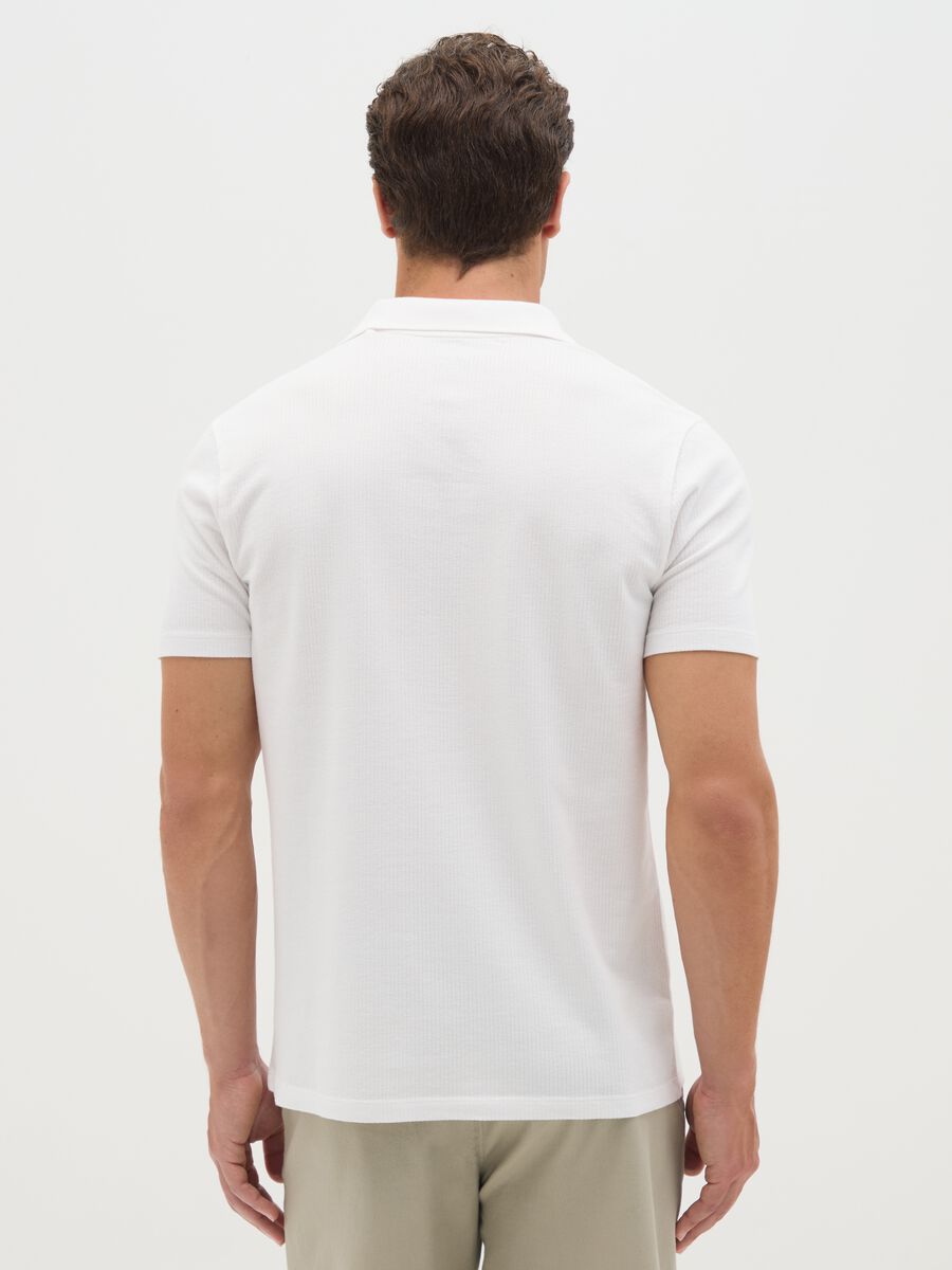 Men's white pure cotton polo regular fit_3