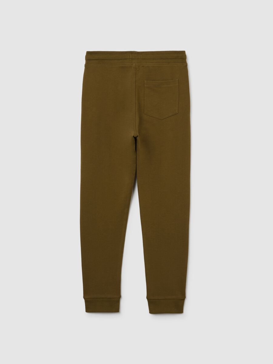 Pantaloni da ragazzo in puro cotone verde regular fit_1