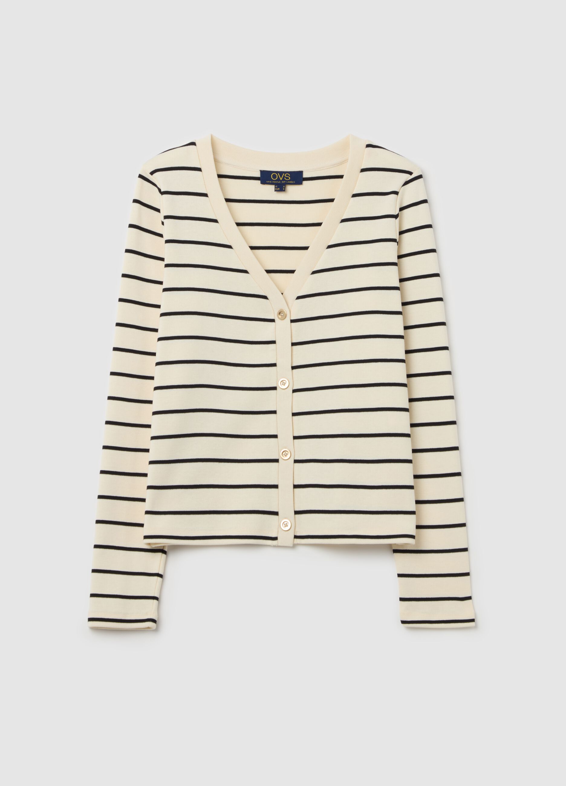 Striped cardigan with V neck