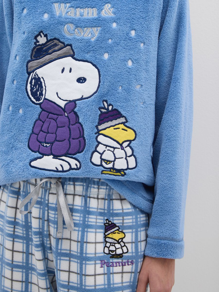 Pigiama a quadri multicolor regular fit con stampa Peanuts_3