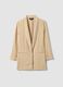 Beige regular-fit buttonless blazer_4