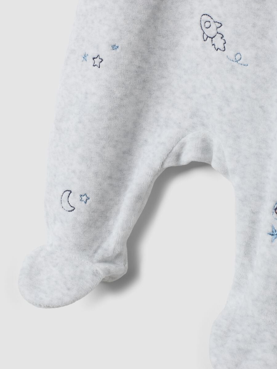 Grey organic cotton blend sleepsuit with collar_3