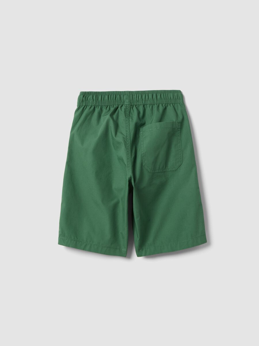 Shorts in puro cotone verde da bambino regular fit_1