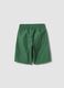 Green Pure Cotton Regular Fit Children's Shorts_1