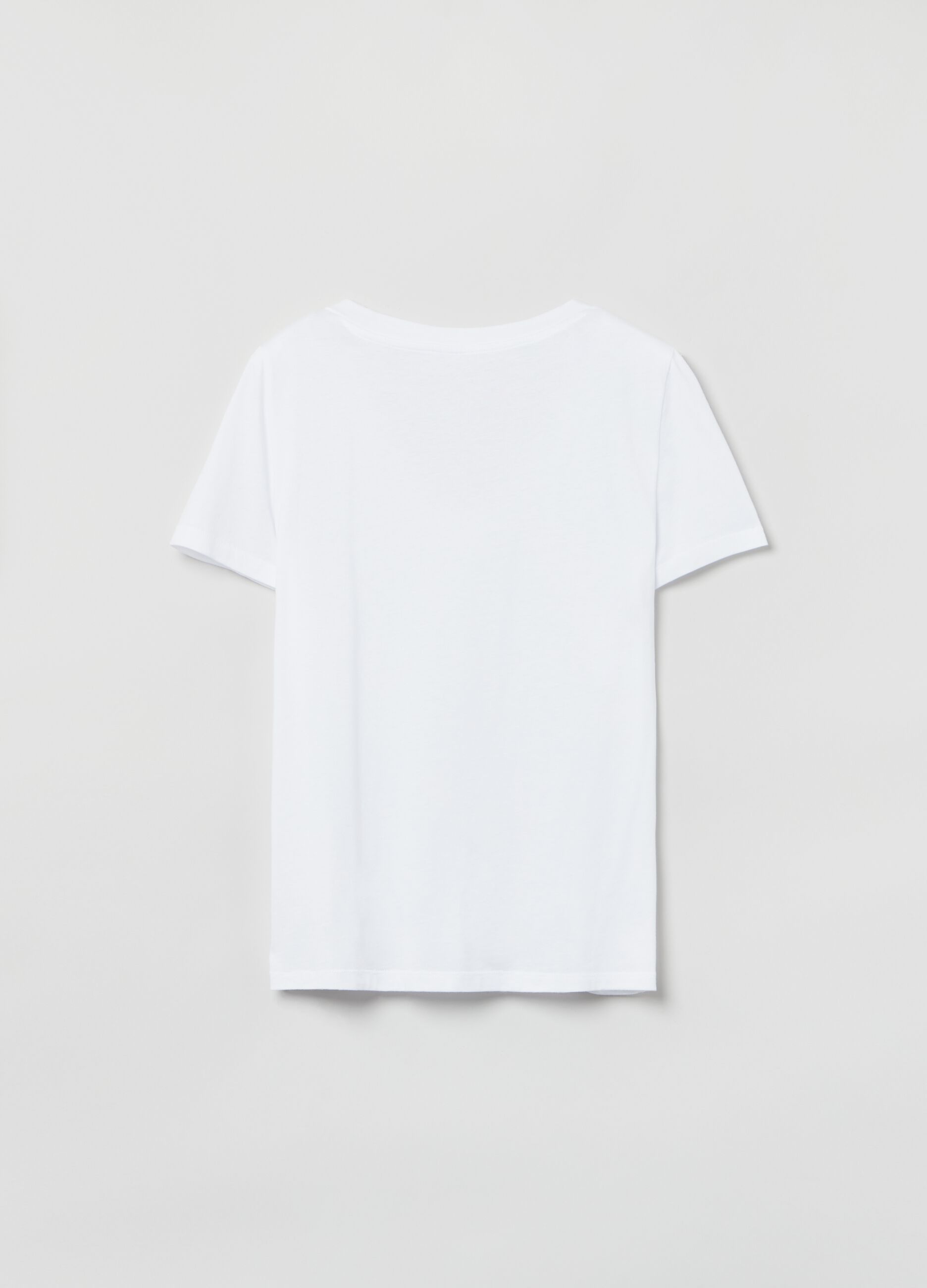 T-shirt in cotone con scollo a V