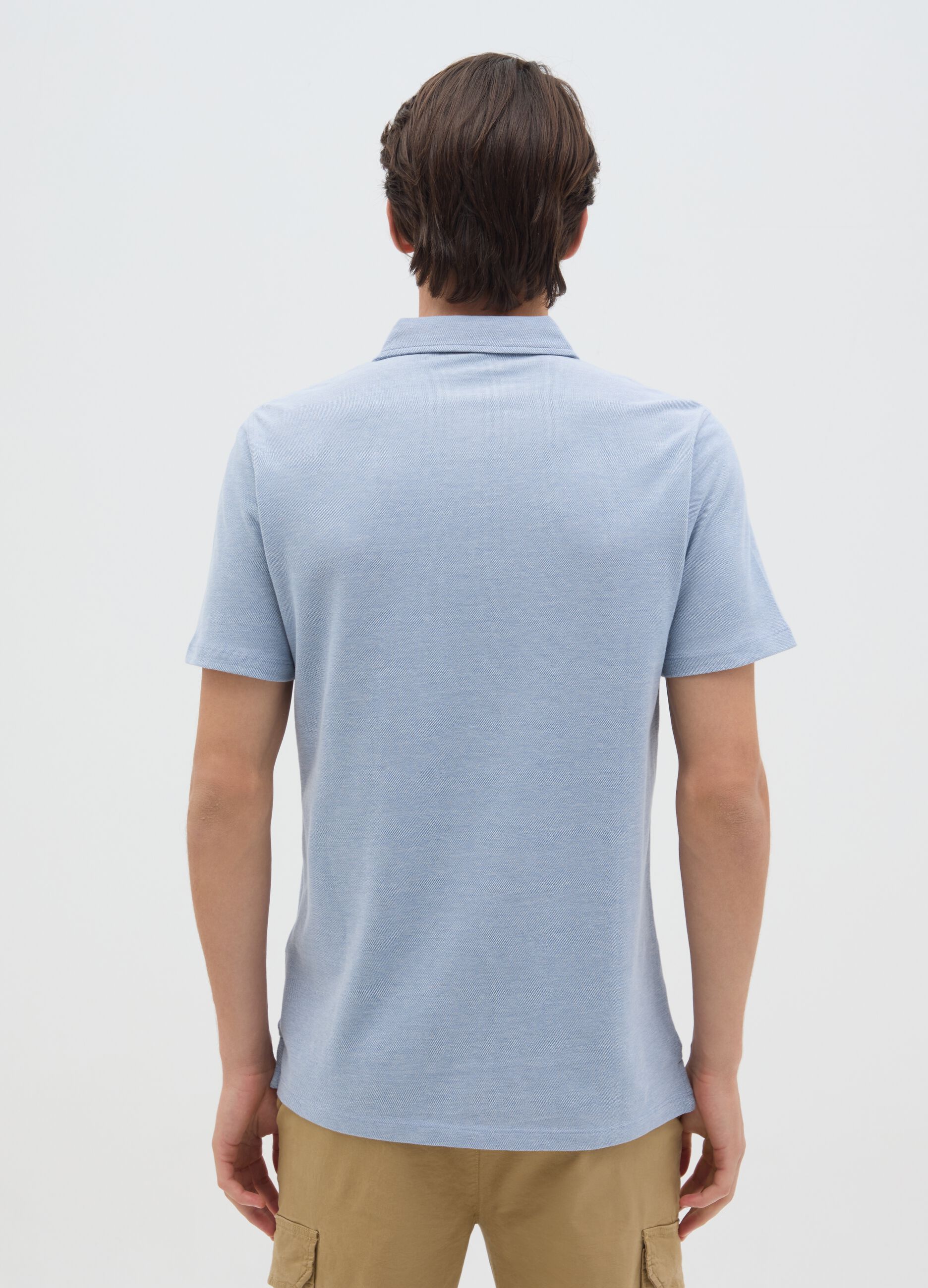 Men's Regular Fit Sky Blue Pure Cotton Polo Shirt