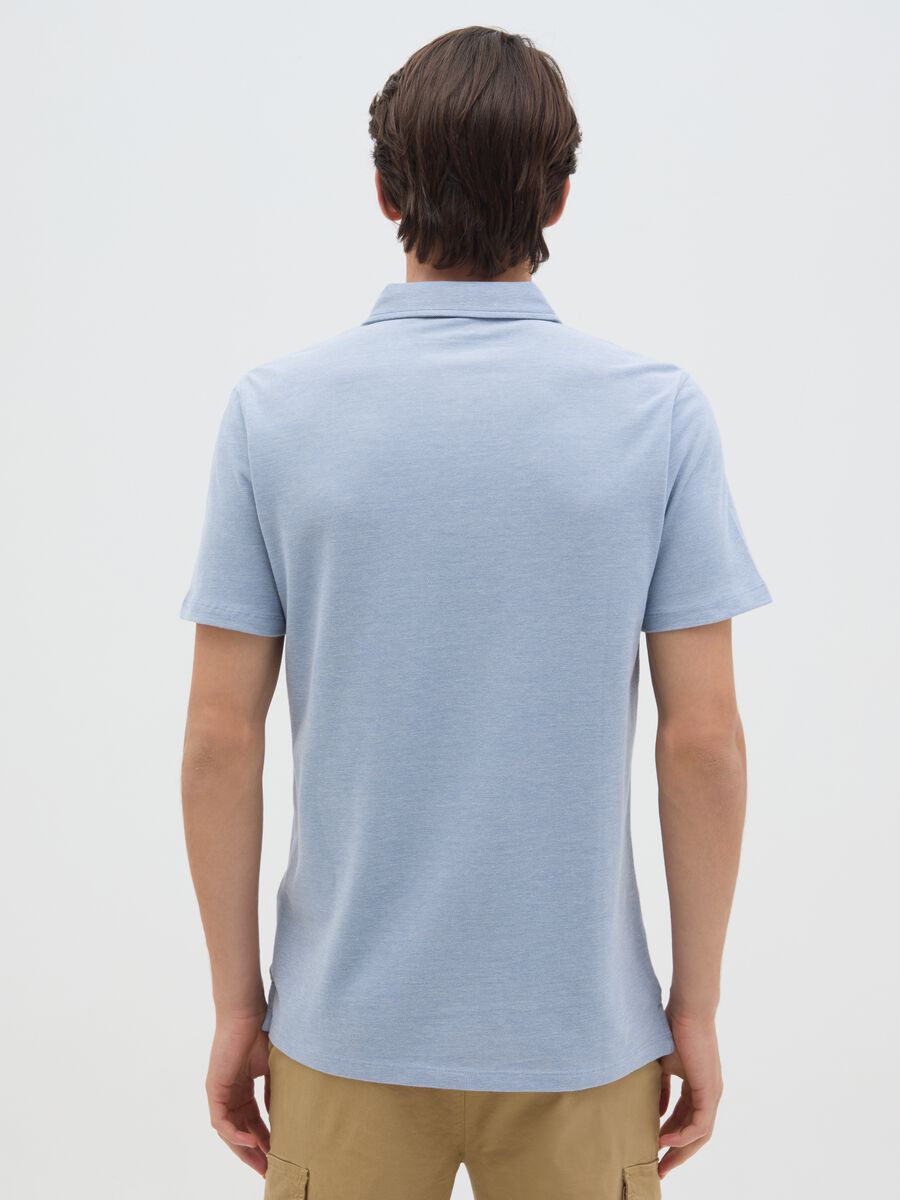 Men's Regular Fit Sky Blue Pure Cotton Polo Shirt_3
