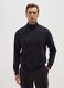 Black cotton-blend regular fit sweatshirt with zip_0