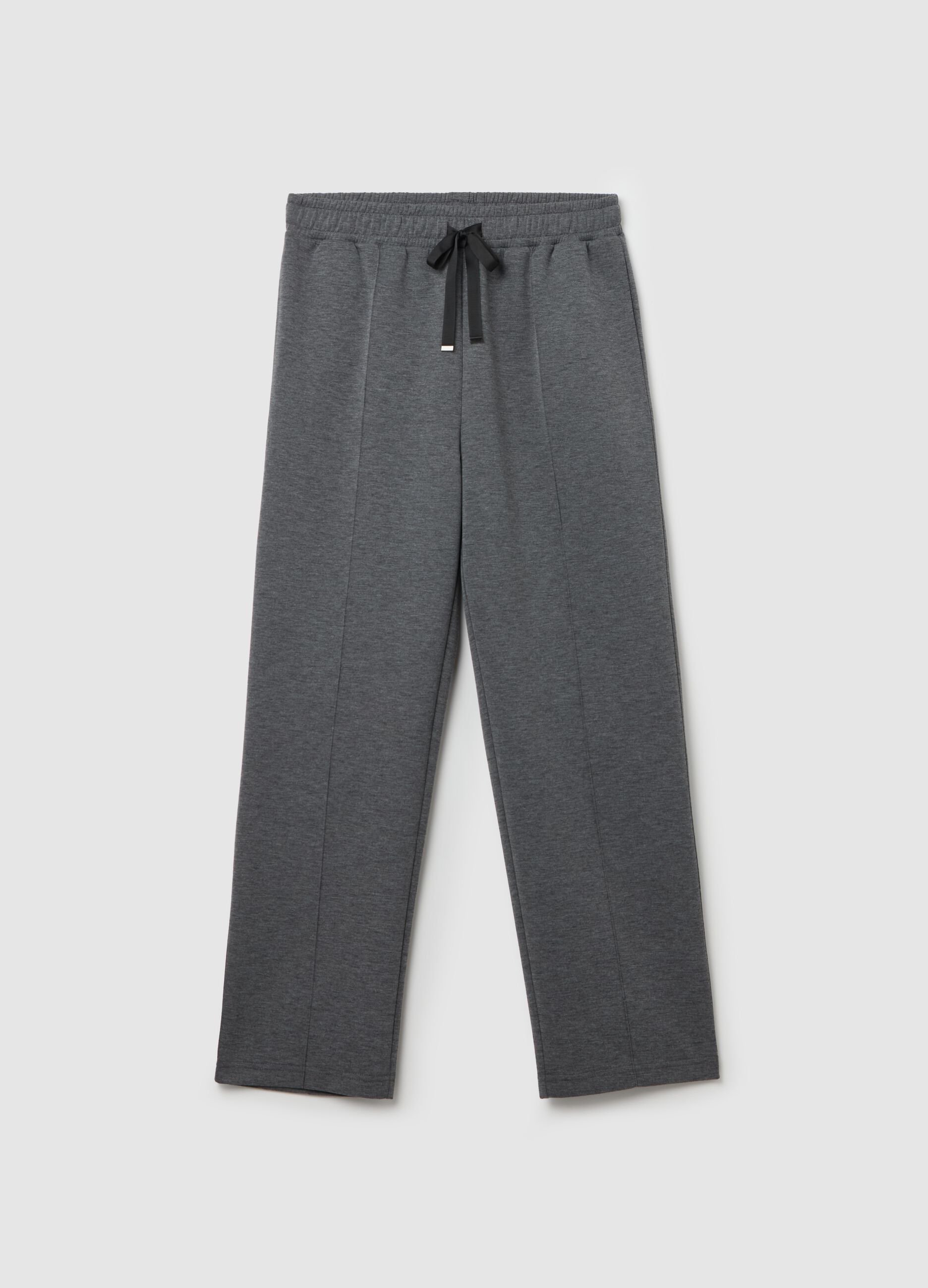 Curvy plush joggers with embossed seams