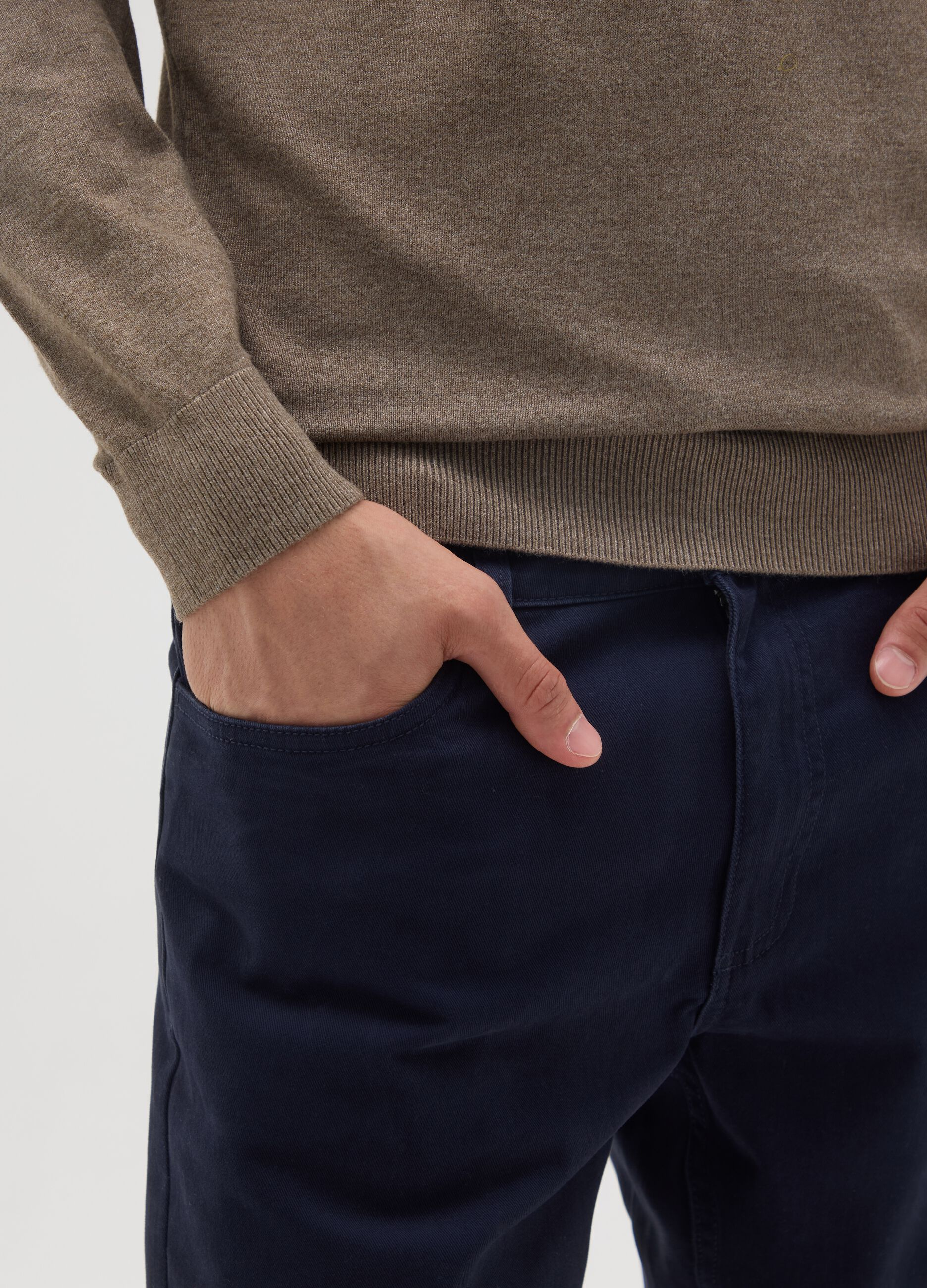 Brown regular fit viscose blend jumper