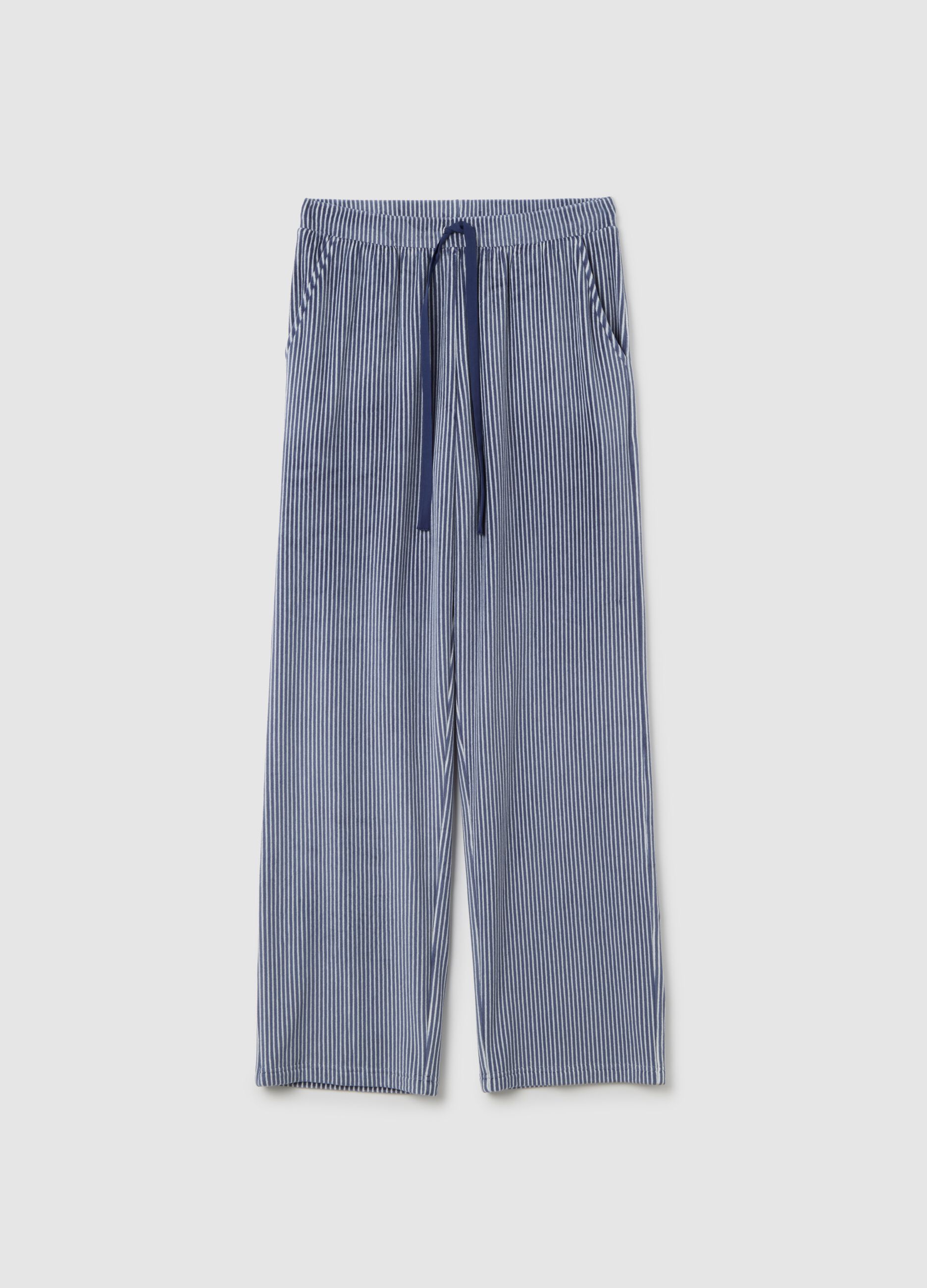 Multicoloured Stripe Pyjama Trousers with Adjustable Drawstring