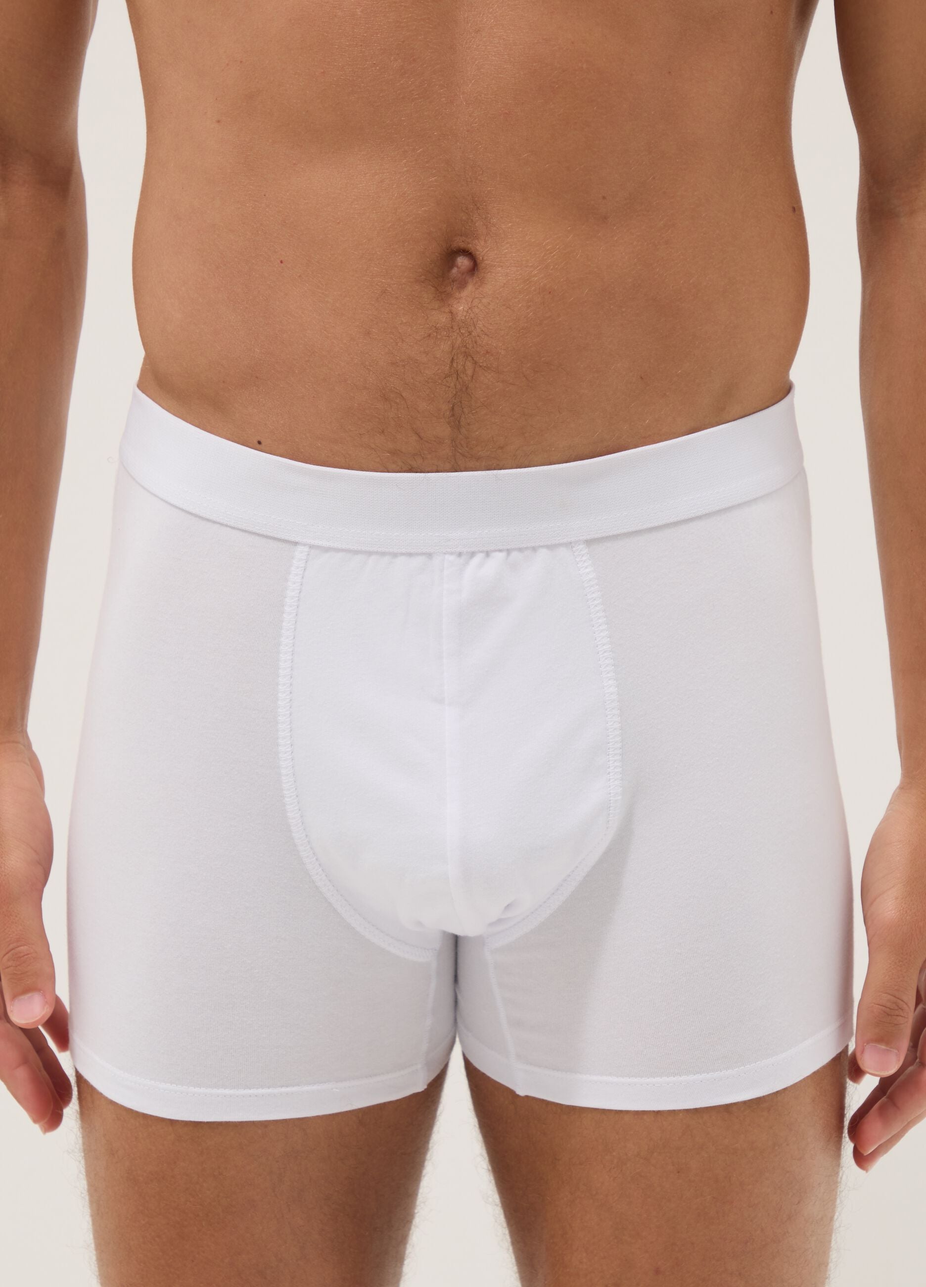 3-pack of white organic cotton boxers