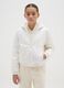 Girls' white regular fit jacket with hood_0