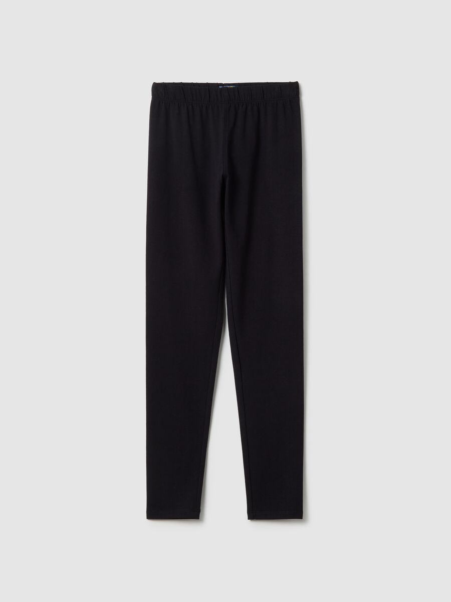 Leggings neri da ragazza in cotone elasticizzato skinny fit_3