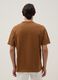 Relaxed fit brown cotton crew neck t-shirt_2